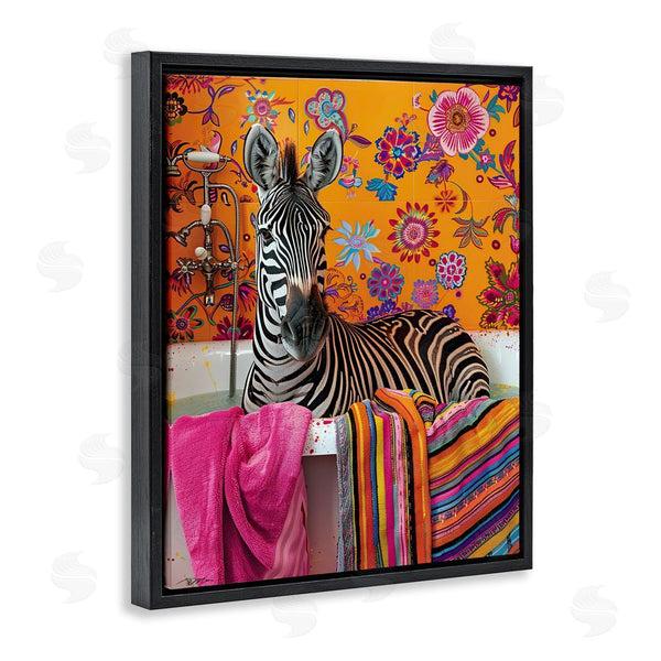 Stupell Industries Momart | Zebra Bath With Colorful Towel Wall Art
