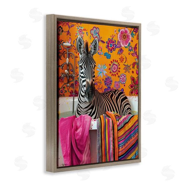 Stupell Industries Momart | Zebra Bath With Colorful Towel Wall Art