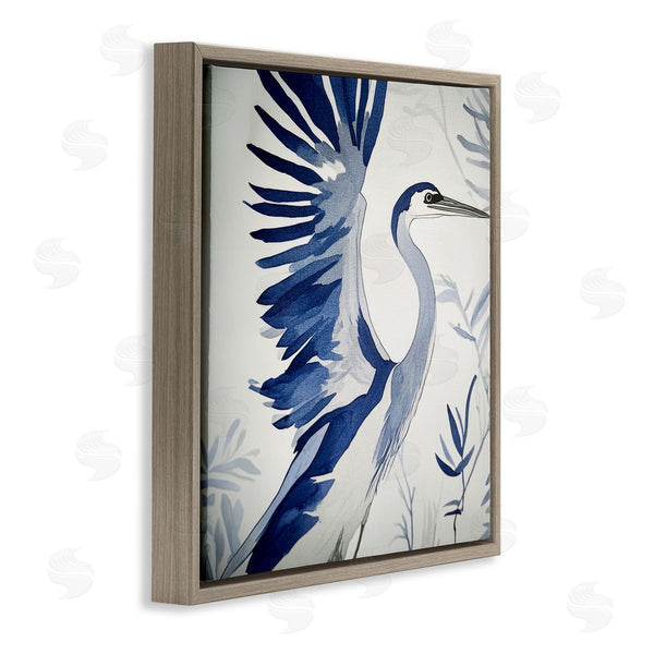 Stupell Industries Mona Grace | Blue Heron In Cool Tones
