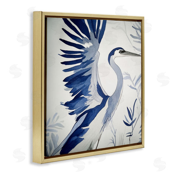 Stupell Industries Mona Grace | Blue Heron In Cool Tones