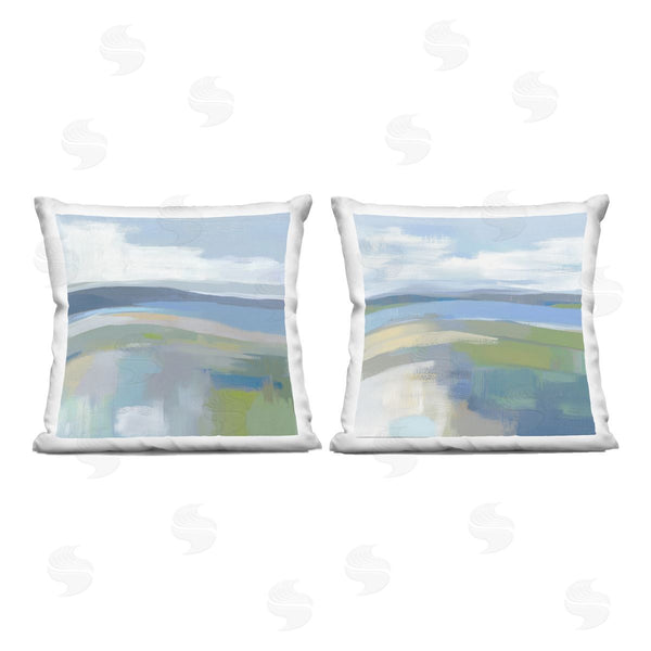 stupell industries Mona Grace | Brushed Quiet Cove Landscape Printed Throw Pillow Set