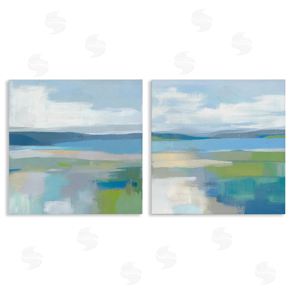 stupell industries Mona Grace | Brushed Quiet Cove Landscape