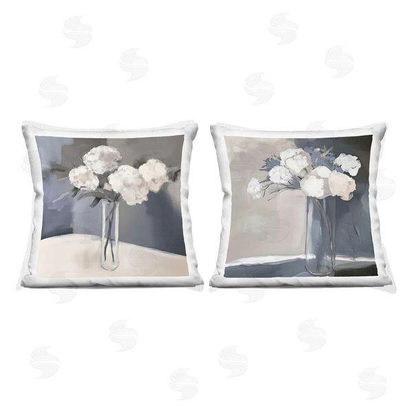 stupell industries Mona Grace | Gentle Hydrangea Petals Printed Throw Pillow Set