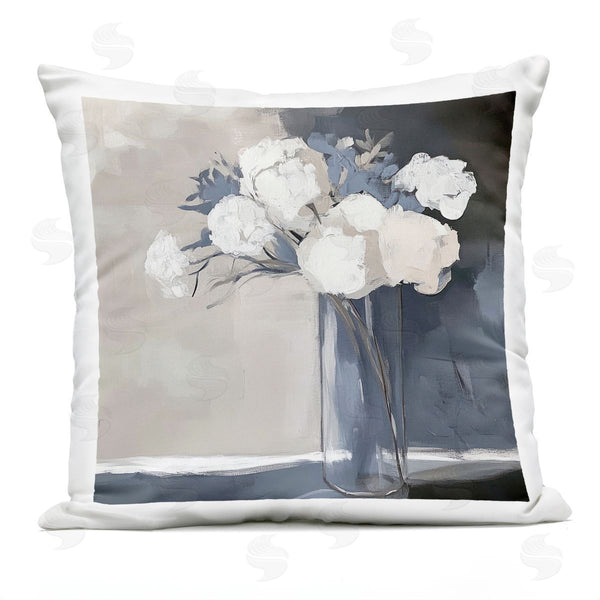 Stupell Industries Mona Grace | Gentle Petals Grey & Beige Printed Throw Pillow