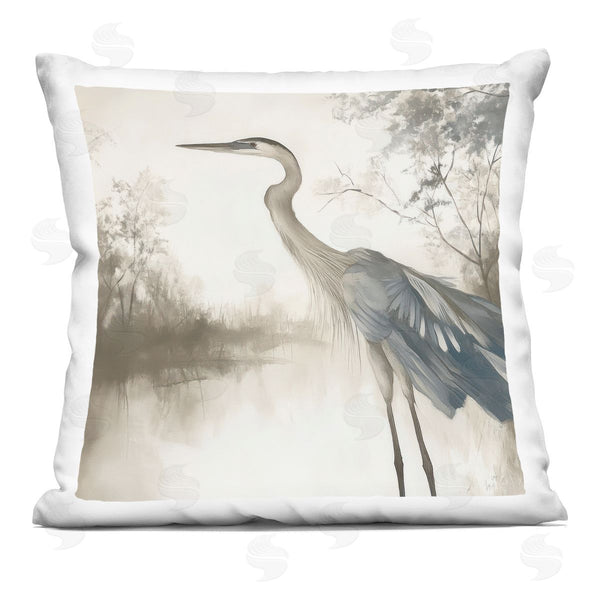 stupell industries Mona Grace | Graceful Heron on Water Printed Throw Pillow