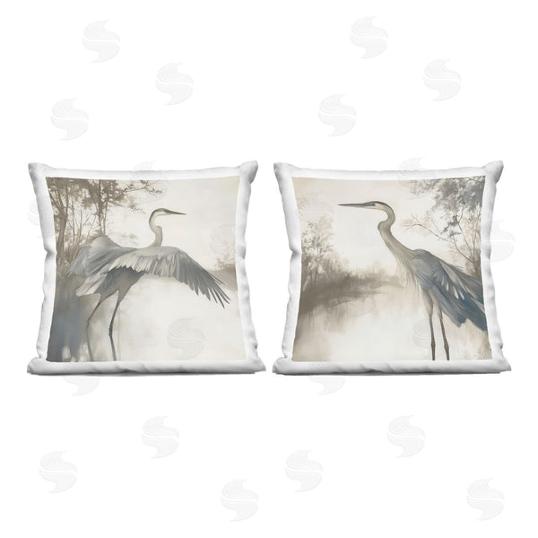 stupell industries Mona Grace | Heron Feathers Over Water Printed Throw Pillow Set