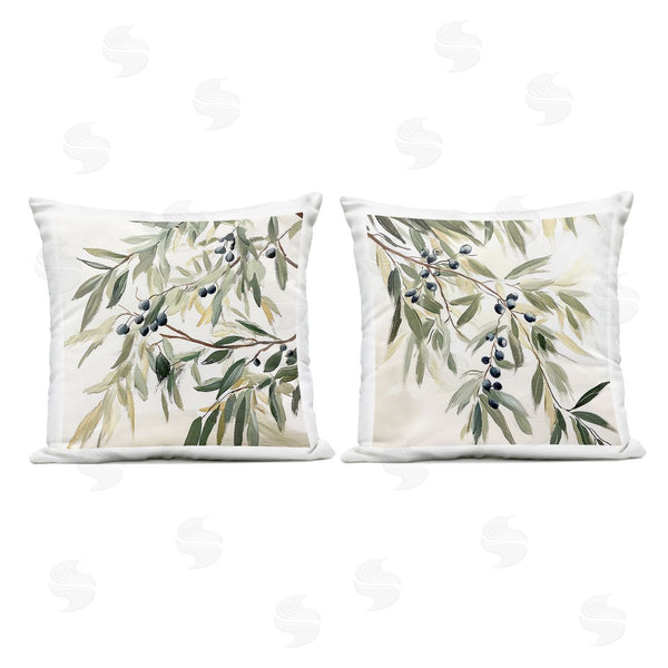 Stupell Industries Mona Grace | Olive Branches In Pastel Printed Throw Pillow Set