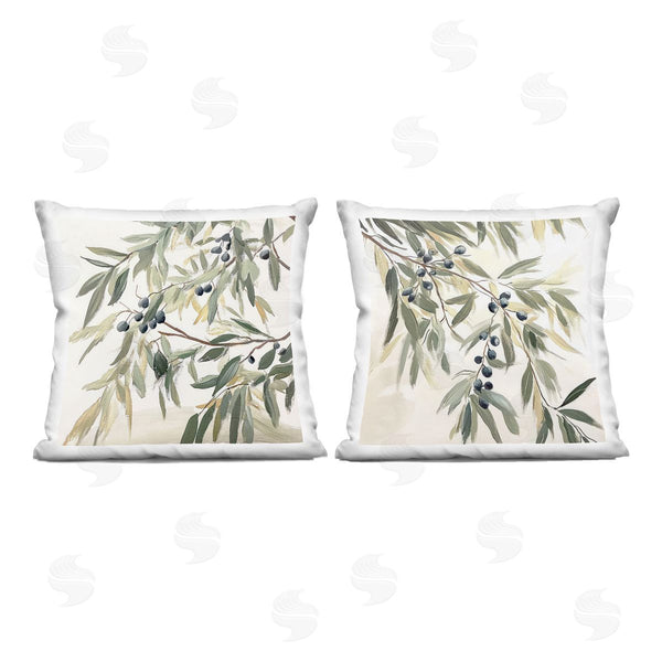 stupell industries Mona Grace | Olive Branches in Pastel Printed Throw Pillow Set