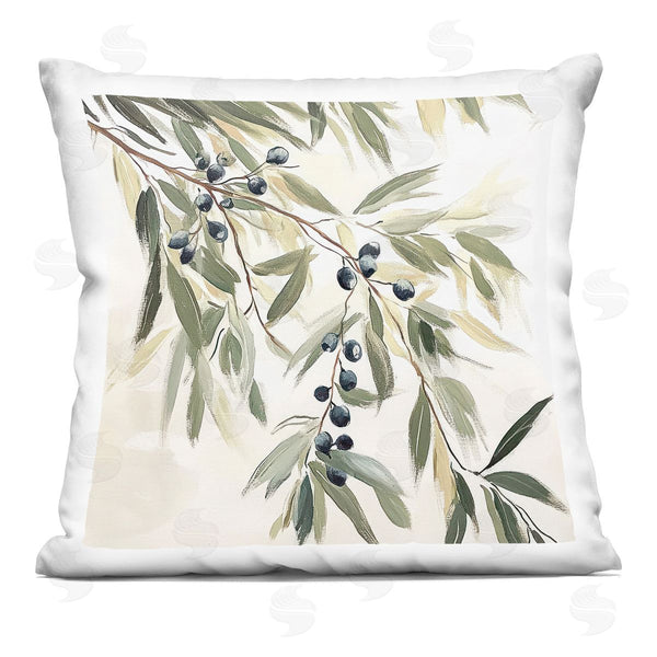 stupell industries Mona Grace | Olive Petals in Pastel Printed Throw Pillow