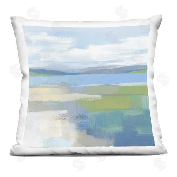 stupell industries Mona Grace | Quiet Cove Seascape Printed Throw Pillow