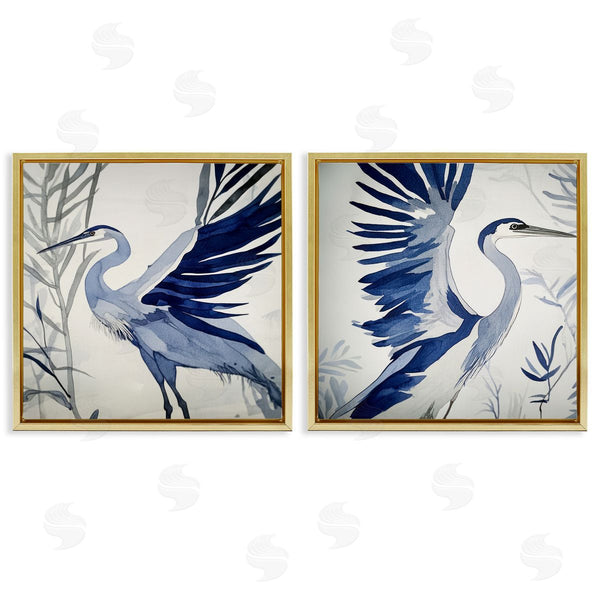 Stupell Industries Mona Grace | Whimsical Blue Beach Birds