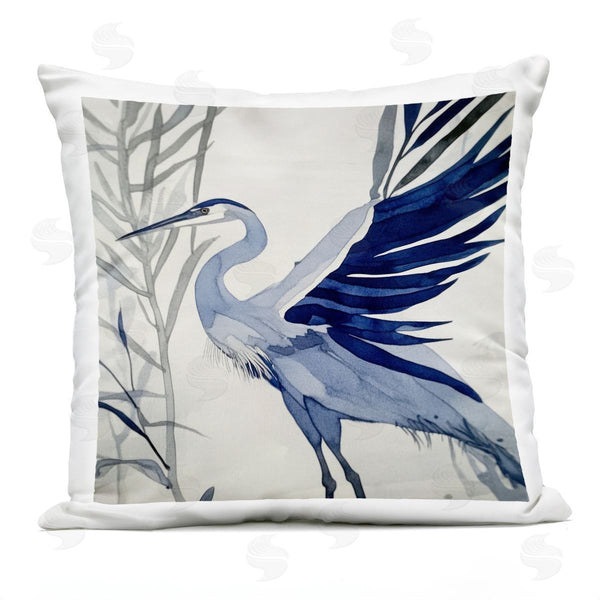 Stupell Industries Mona Grace | Whimsical Blue Heron Printed Throw Pillow