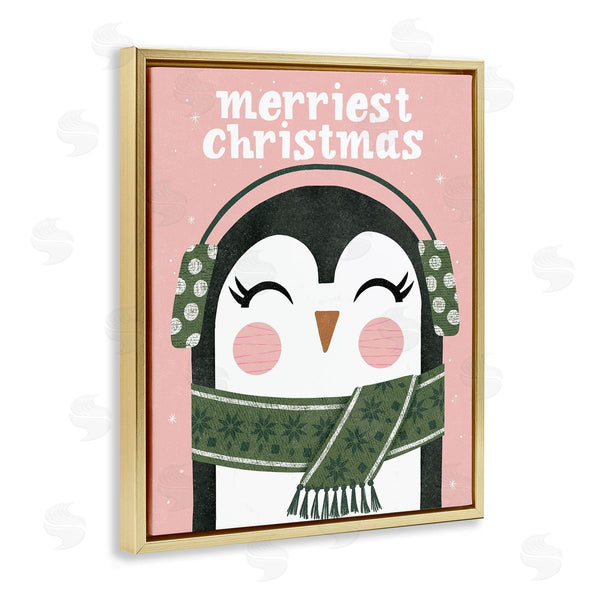 Stupell Industries Muffin Grayson | Merriest Christmas Penguin
