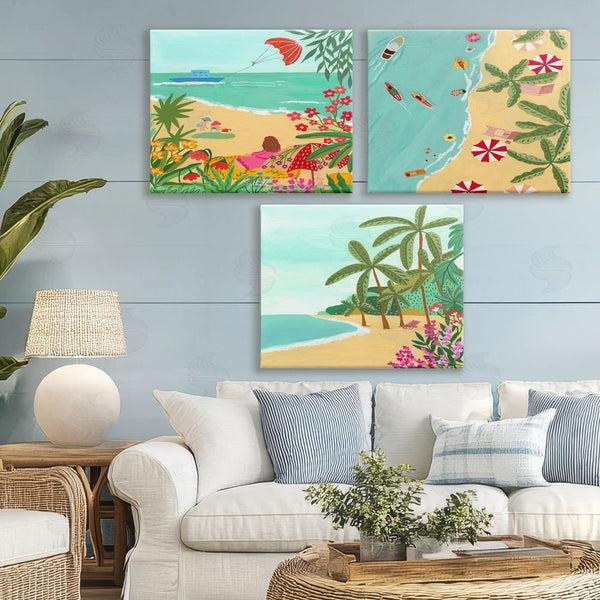 Stupell Industries Nabeela Rumi | Busy Beach And Flowers Wall Art