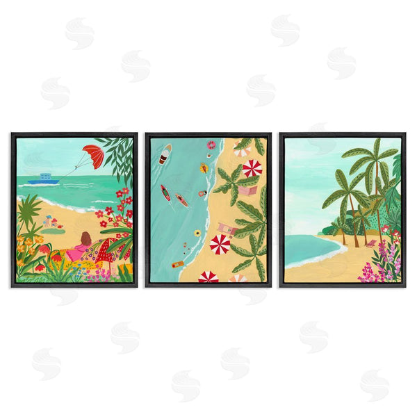 Stupell Industries Nabeela Rumi | Busy Beach And Flowers Wall Art