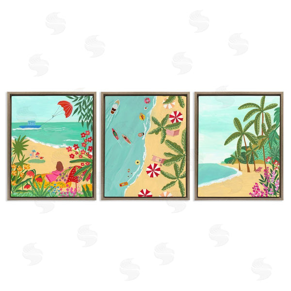 Stupell Industries Nabeela Rumi | Busy Beach And Flowers Wall Art