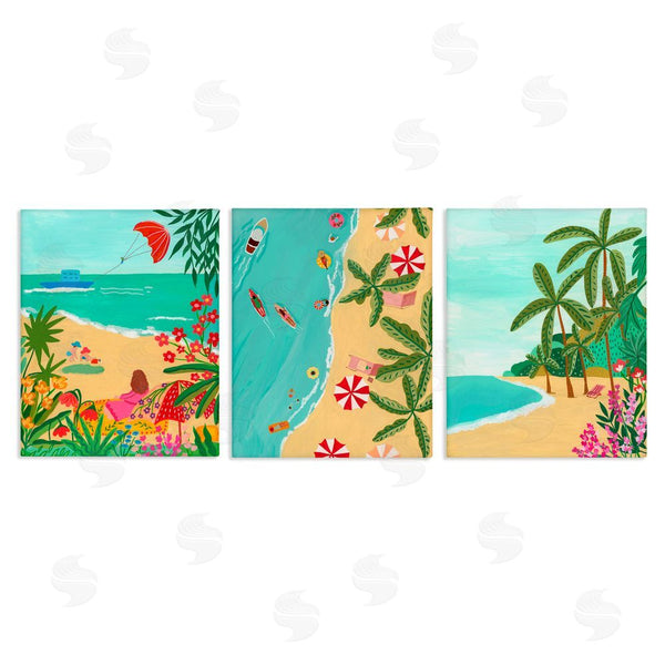 stupell industries Nabeela Rumi | Busy Beach And Flowers Wall Art