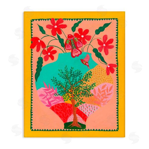 stupell industries Nabeela Rumi | Folk Patterned Hope Vase Wall Art