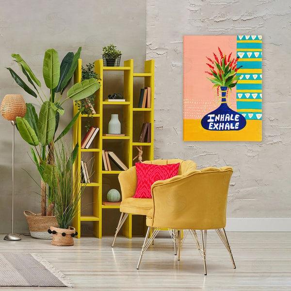 Stupell Industries Nabeela Rumi | Inhale Exhale Flower Vase Wall Art