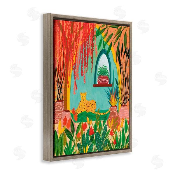 Stupell Industries Nabeela Rumi | Lone Leopard Among Botanicals Wall Art