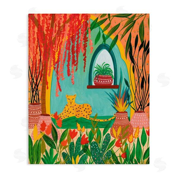 stupell industries Nabeela Rumi | Lone Leopard Among Botanicals Wall Art