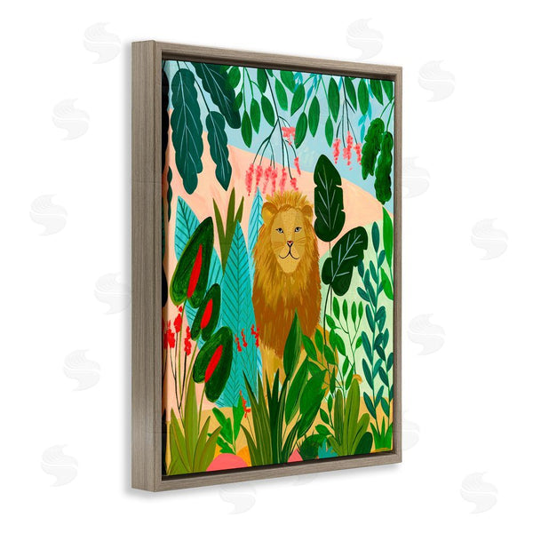 Stupell Industries Nabeela Rumi | Stoic Lion Tropical Forest Wall Art