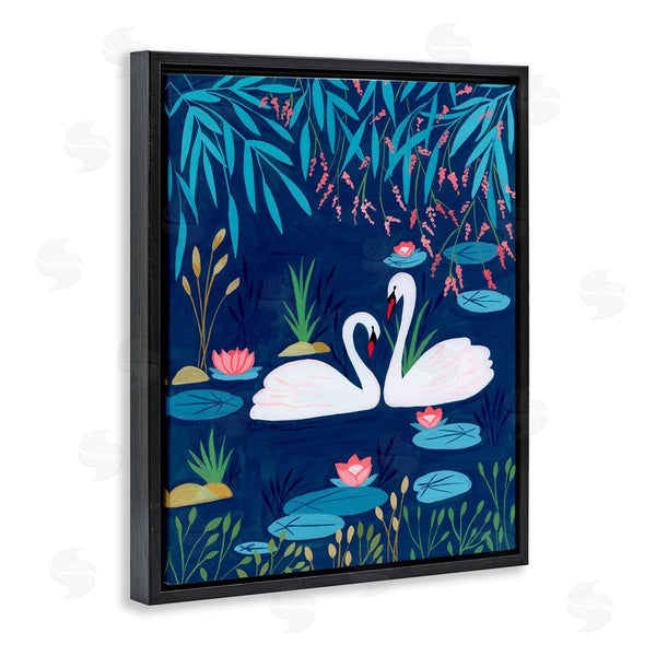 Stupell Industries Nabeela Rumi | Swan Pair On Blue Pond Wall Art