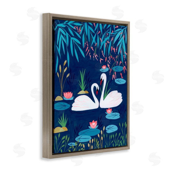 Stupell Industries Nabeela Rumi | Swan Pair On Blue Pond Wall Art