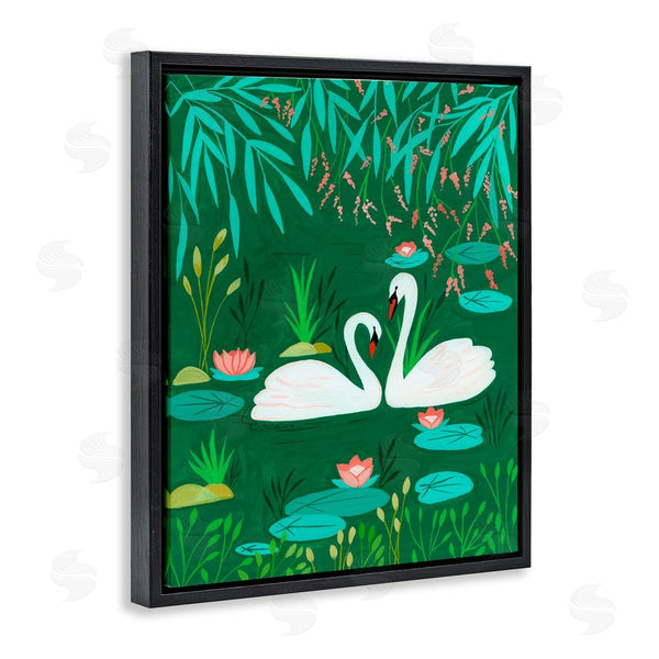 Stupell Industries Nabeela Rumi | Swan Pair On Green Pond Wall Art