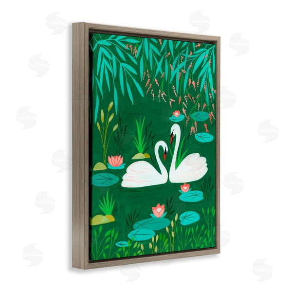 Stupell Industries Nabeela Rumi | Swan Pair On Green Pond Wall Art