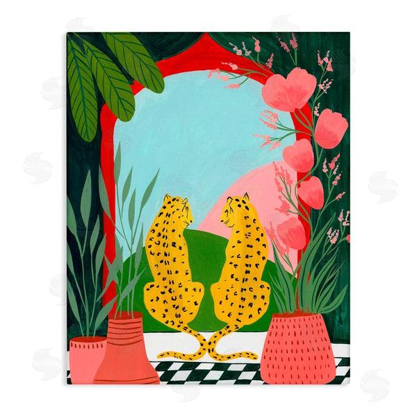 stupell industries Nabeela Rumi | Twin Leopard & Plants Wall Art