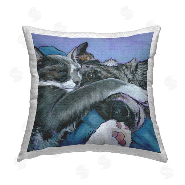 Stupell Industries Nadi Spencer | Cat & Dog Cuddles Printed Throw Pillow