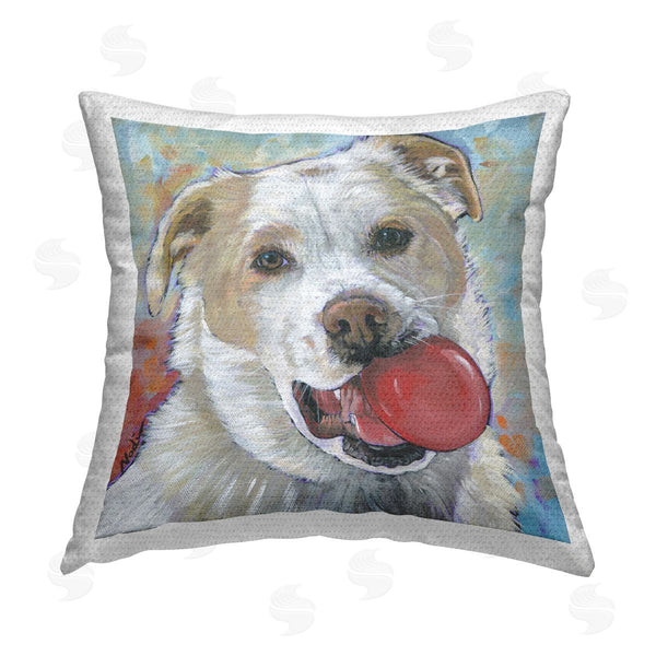 Stupell Industries Nadi Spencer | Dog With Red Ball Printed Throw Pillow