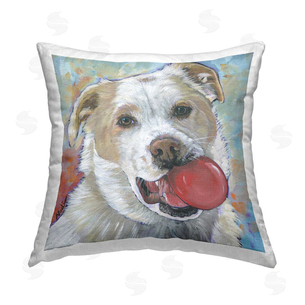 stupell industries Nadi Spencer | Dog with Red Ball Printed Throw Pillow