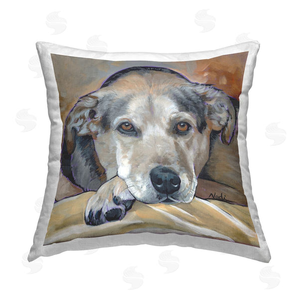 stupell industries Nadi Spencer | Traditional Resting Dog Printed Throw Pillow