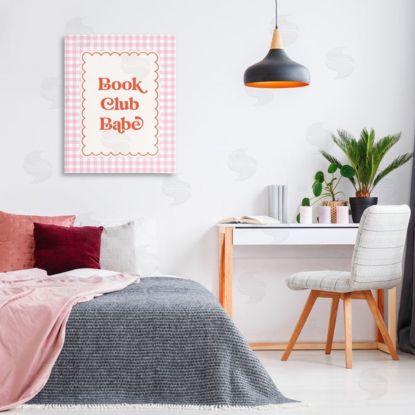 Stupell Industries Nadia Hassan | Book Club Babe Gingham Wall Art
