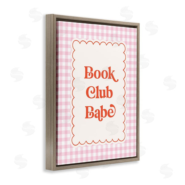 Stupell Industries Nadia Hassan | Book Club Babe Gingham Wall Art