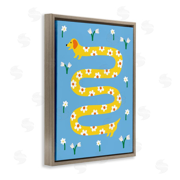 Stupell Industries Nadia Hassan | Long Floral Whimsical Dog Wall Art