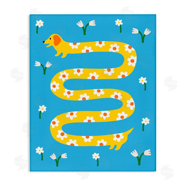 stupell industries Nadia Hassan | Long Floral Whimsical Dog Wall Art