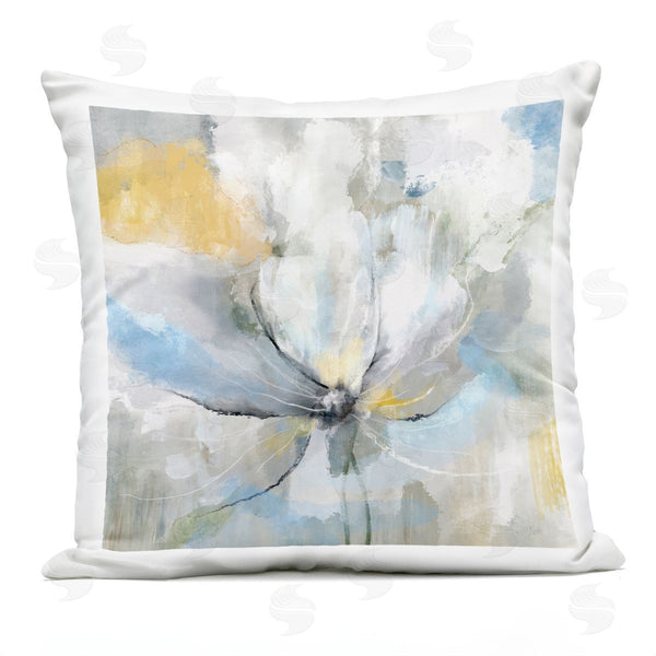 Stupell Industries Nan | Abstract Floral Blue Yellow Accent Printed Throw Pillow