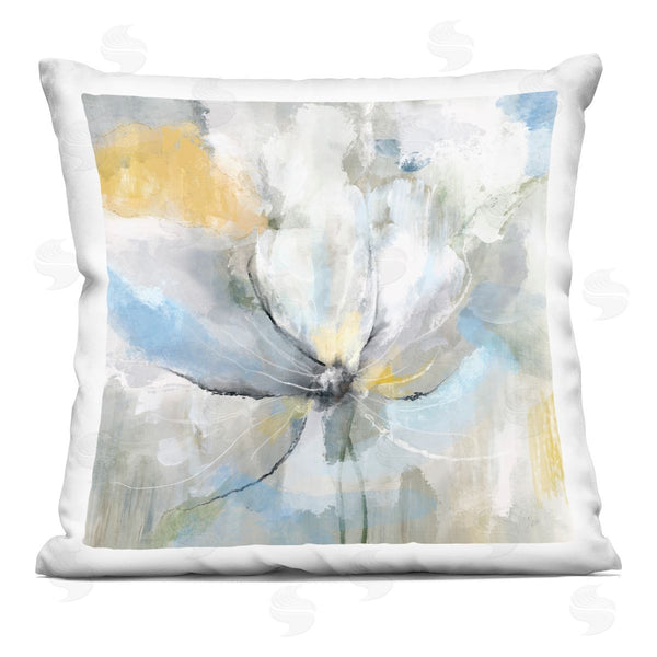 stupell industries Nan | Abstract Floral Blue Yellow Accent Printed Throw Pillow