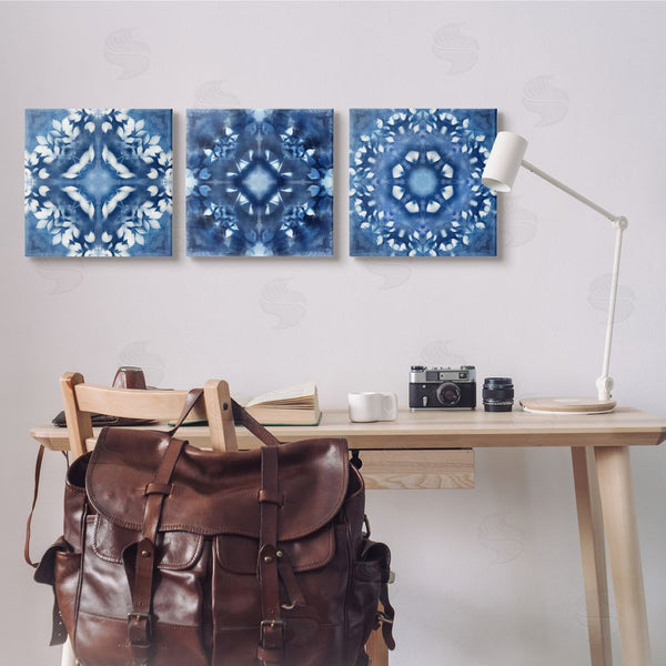 Stupell Industries Nan | Abstract Kaleidoscrop Blue Tie Dye Patterns Wall Art