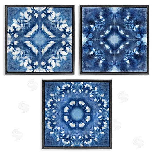 Stupell Industries Nan | Abstract Kaleidoscrop Blue Tie Dye Patterns Wall Art