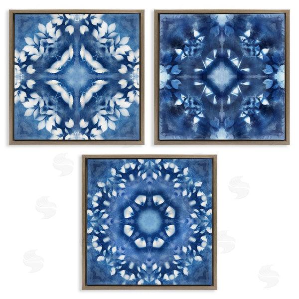 Stupell Industries Nan | Abstract Kaleidoscrop Blue Tie Dye Patterns Wall Art