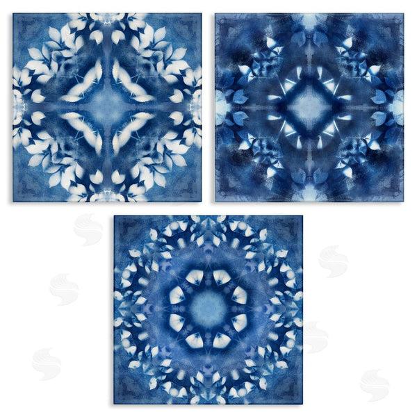 stupell industries Nan | Abstract Kaleidoscrop Blue Tie Dye Patterns Wall Art
