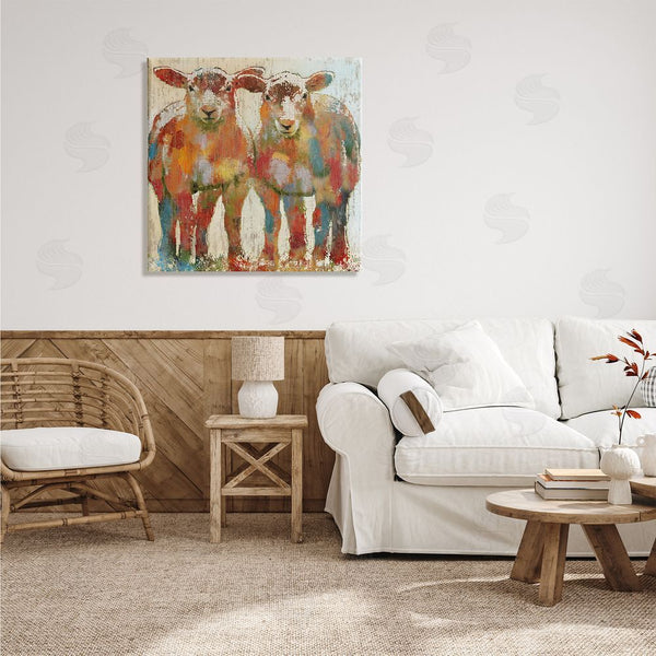 Stupell Industries Nan | Abstract Sheep Pair Contemporary Rustic Patchwork Pattern Wall Art
