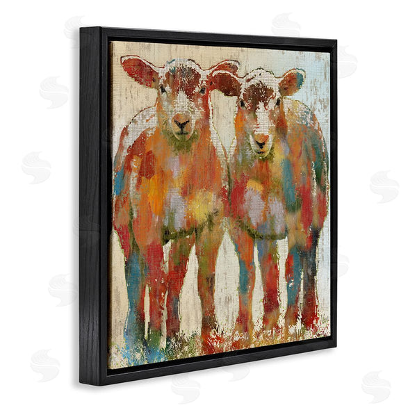 Stupell Industries Nan | Abstract Sheep Pair Contemporary Rustic Patchwork Pattern Wall Art