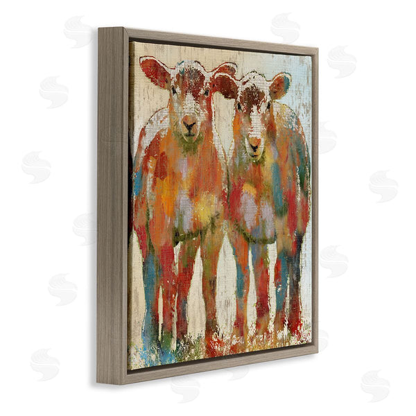 Stupell Industries Nan | Abstract Sheep Pair Contemporary Rustic Patchwork Pattern Wall Art