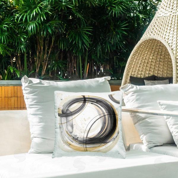 Stupell Industries Nan | Aligned Circles Abstraction Printed Throw Pillow