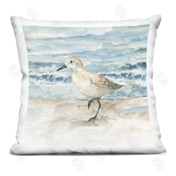 stupell industries Nan | Balancing Sandpiper on Shore Printed Throw Pillow